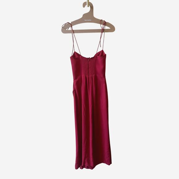 Reformation Kourtney Dress Sexy Date Tie Straps Red Cherry Size 2 - Picture 3 of 12